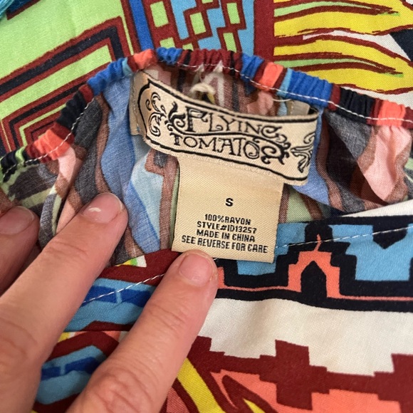 Colorful art deco maxi halter dress - Picture 8 of 9